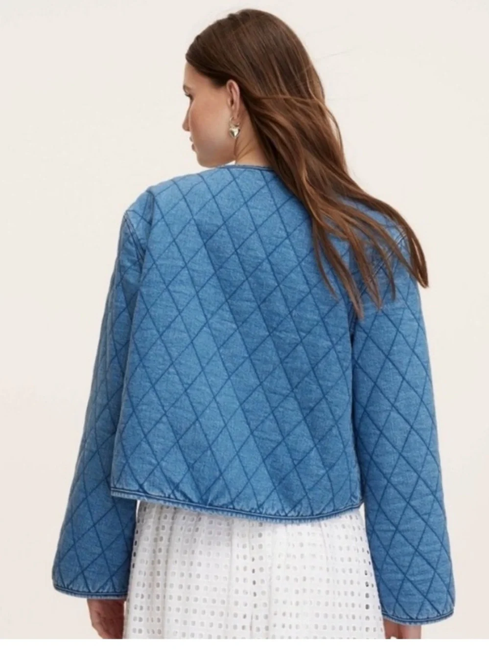 Women's Quilted Denim Jacket - kate spade new york x Target Size XL NWT